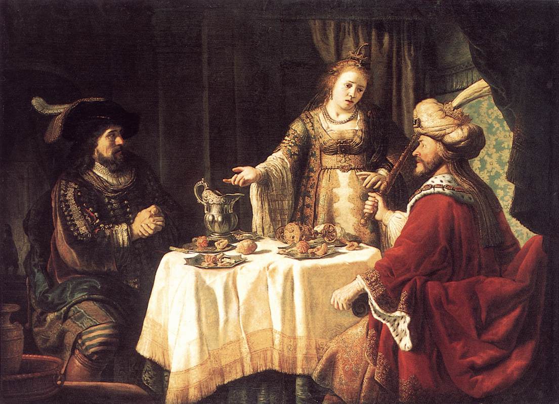 VICTORS, Jan The Banquet of Esther and Ahasuerus esrt